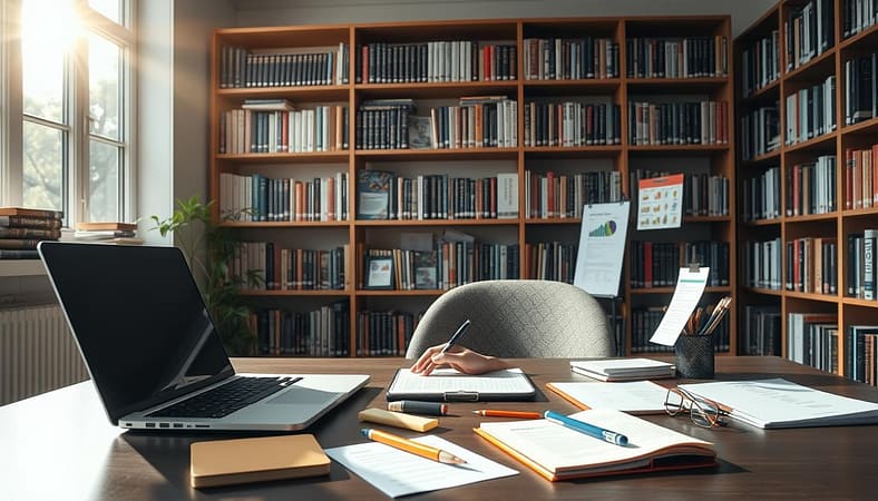 Prompt A serene and well-lit office scene, with a neatly organized desk featuring a laptop, notebook, and writing implements. In the background, bookshelves filled with volumes on digital marketing and SEO line the walls, conveying a sense of expertise and authority. Sunlight streams in through large windows, illuminating the space and creating a warm, productive atmosphere. The focal point is a person's hands typing diligently on the laptop, surrounded by visual aids such as sticky notes, infographics, and keyword research documents, all of which represent the key elements of high-quality, SEO-optimized content creation. The scene radiates focus, dedication, and a commitment to providing valuable information to the reader. Prompt A serene and well-lit office scene, with a neatly organized desk featuring a laptop, notebook, and writing implements. In the background, bookshelves filled with volumes on digital marketing and SEO line the walls, conveying a sense of expertise and authority. Sunlight streams in through large windows, illuminating the space and creating a warm, productive atmosphere. The focal point is a person's hands typing diligently on the laptop, surrounded by visual aids such as sticky notes, infographics, and keyword research documents, all of which represent the key elements of high-quality, SEO-optimized content creation. The scene radiates focus, dedication, and a commitment to providing valuable information to the reader.