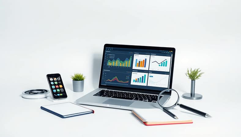 a professional photography of content analysis tools on a minimalist white background, with a focus on a laptop screen displaying various analytics dashboards and data visualizations, alongside a smartphone, a magnifying glass, and a pen and notebook. The setup is illuminated by soft, diffused lighting, creating a clean and modern aesthetic. The tools are arranged in a visually appealing and symmetrical composition, emphasizing their functionality and utility for content optimization. a professional photography of content analysis tools on a minimalist white background, with a focus on a laptop screen displaying various analytics dashboards and data visualizations, alongside a smartphone, a magnifying glass, and a pen and notebook. The setup is illuminated by soft, diffused lighting, creating a clean and modern aesthetic. The tools are arranged in a visually appealing and symmetrical composition, emphasizing their functionality and utility for content optimization.