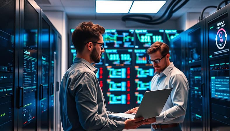 A sleek, modern server room filled with advanced networking equipment and servers, illustrating the concepts of redirects and cache management. In the foreground, a professional engineer in business casual attire is examining code on a laptop, while beside them, a digital display shows caching statistics and redirect pathways. In the middle ground, various servers glow with LED indicators, emphasizing their operational state. The background features a wall of monitors displaying visualizations of data traffic flow and server response times, bathed in soft, cool blue lighting, creating a tech-savvy atmosphere. The image captures a sense of efficiency and precision, reflecting the importance of managing web traffic and optimizing speeds in a professional environment. A sleek, modern server room filled with advanced networking equipment and servers, illustrating the concepts of redirects and cache management. In the foreground, a professional engineer in business casual attire is examining code on a laptop, while beside them, a digital display shows caching statistics and redirect pathways. In the middle ground, various servers glow with LED indicators, emphasizing their operational state. The background features a wall of monitors displaying visualizations of data traffic flow and server response times, bathed in soft, cool blue lighting, creating a tech-savvy atmosphere. The image captures a sense of efficiency and precision, reflecting the importance of managing web traffic and optimizing speeds in a professional environment.