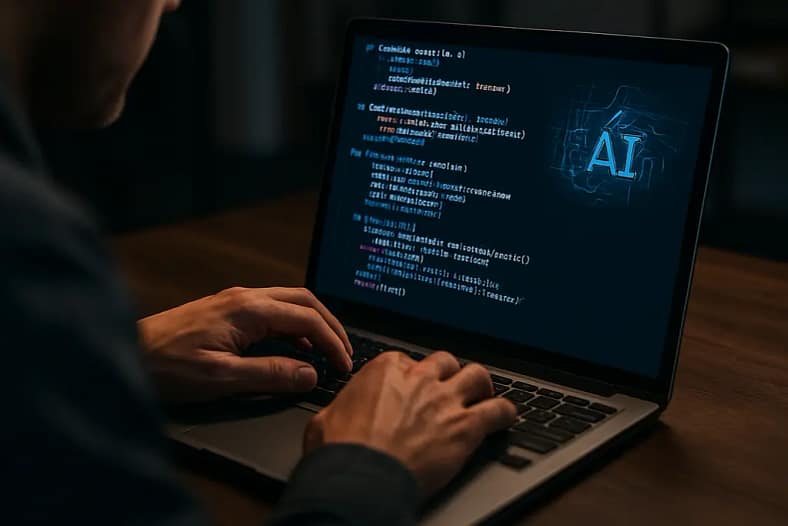 AI self-modification risk review shown through agent logs and approval checkpoints