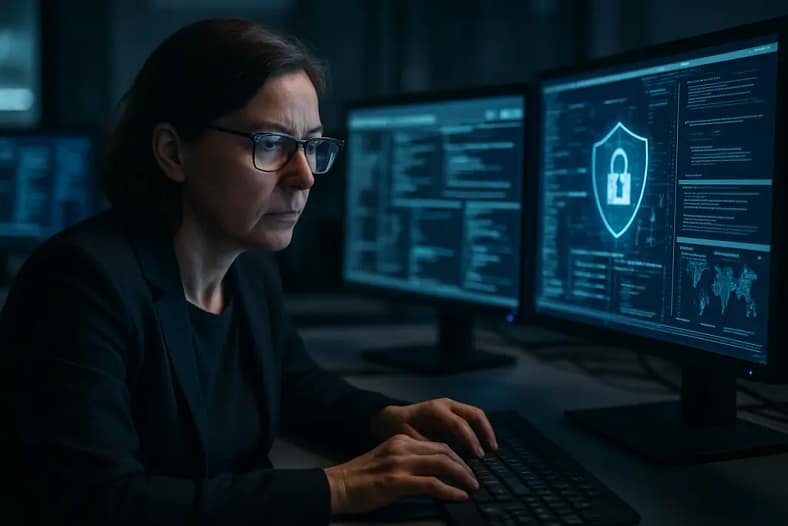 Cybersecurity Link Building workflow with compliance documents and backlink review dashboard