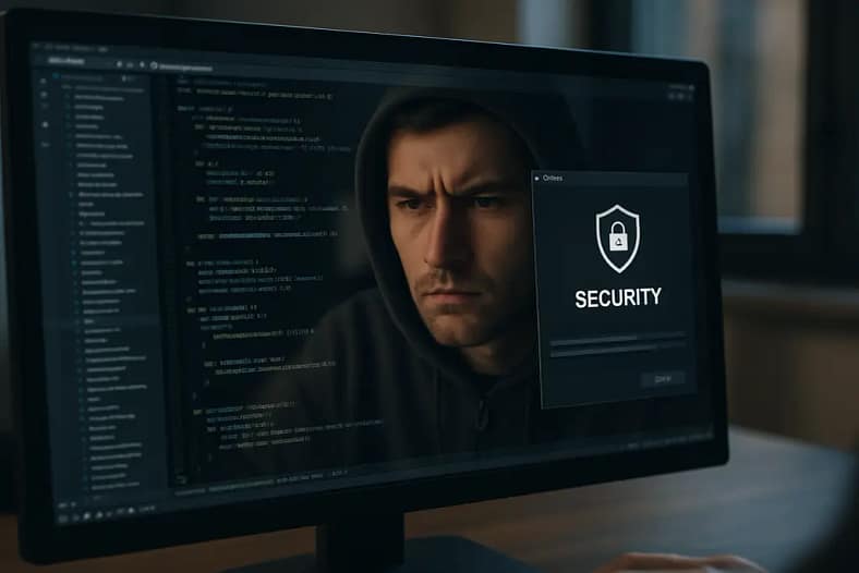 Analyst reviewing secure link building risks on a cybersecurity dashboard